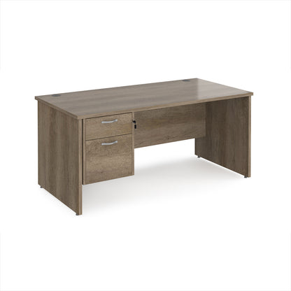 Maestro 25 panel end 800mm deep desk with 2 drawer ped - MP16P2NO