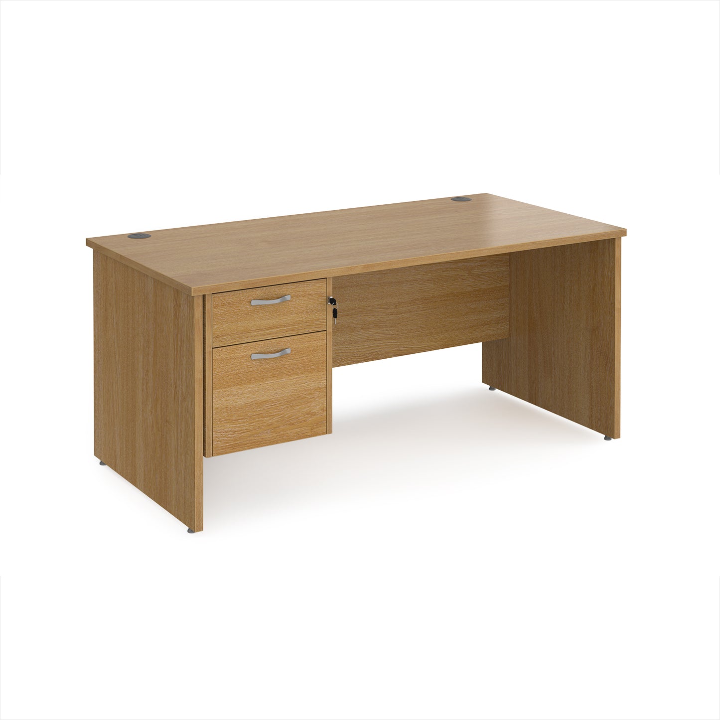 Maestro 25 panel end 800mm deep desk with 2 drawer ped - MP16P2O