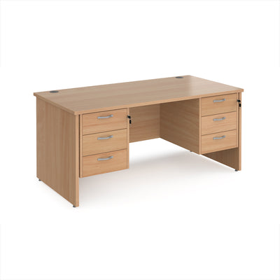Maestro 25 panel end 800mm deep desk with 2 x 3 drawer peds - MP16P33B