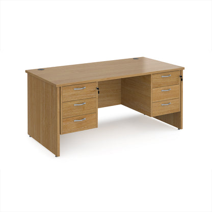 Maestro 25 panel end 800mm deep desk with 2 x 3 drawer peds - MP16P33O