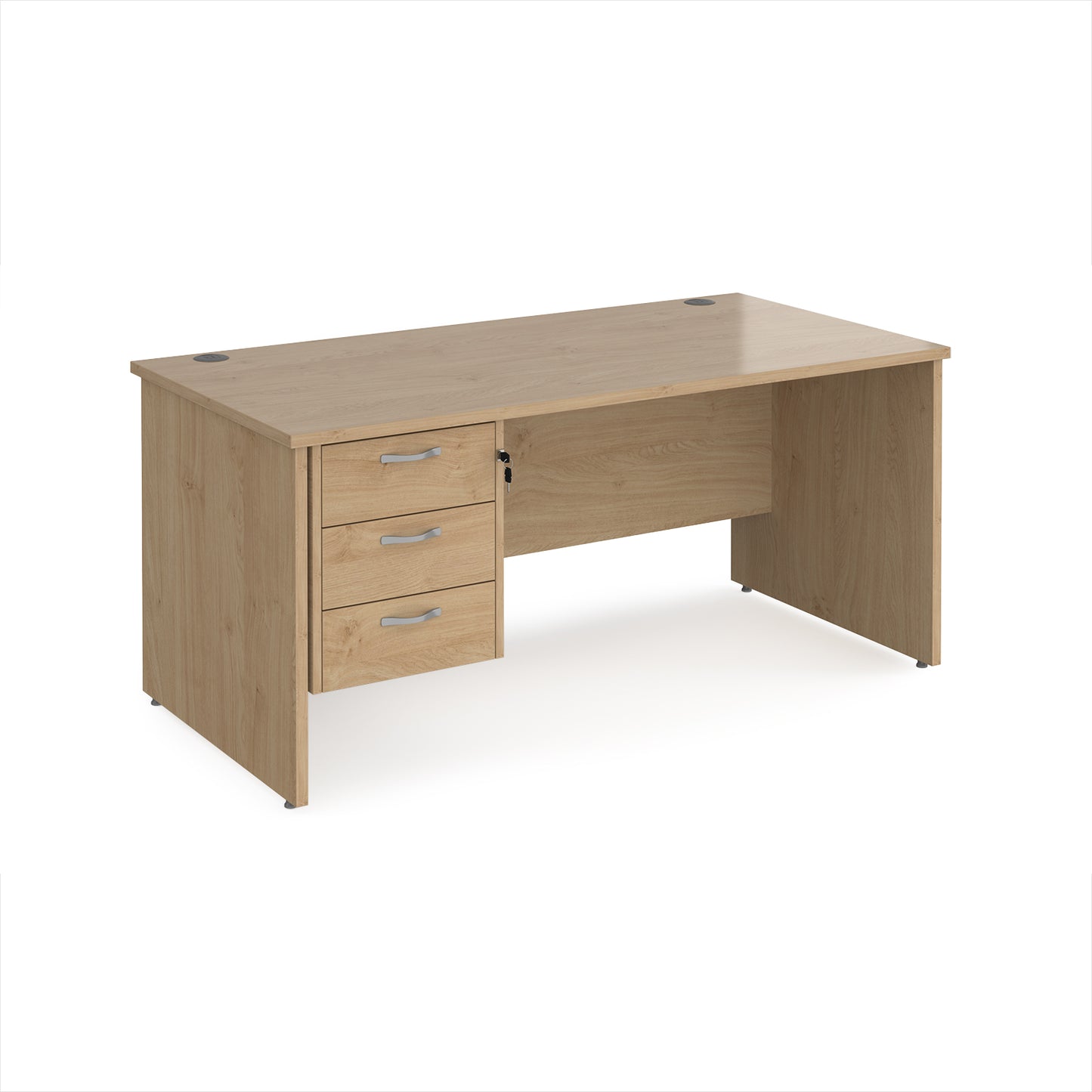 Maestro 25 panel end 800mm deep desk with 3 drawer ped - MP16P3KO
