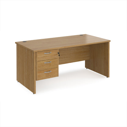 Maestro 25 panel end 800mm deep desk with 3 drawer ped - MP16P3O