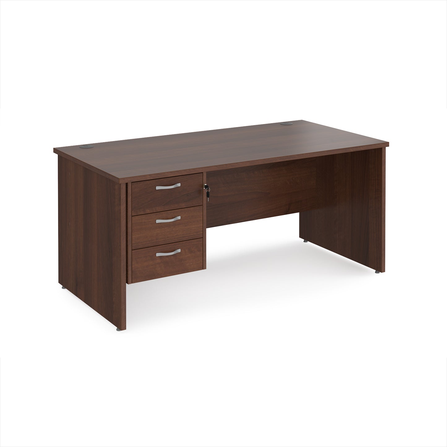 Maestro 25 panel end 800mm deep desk with 3 drawer ped - MP16P3W