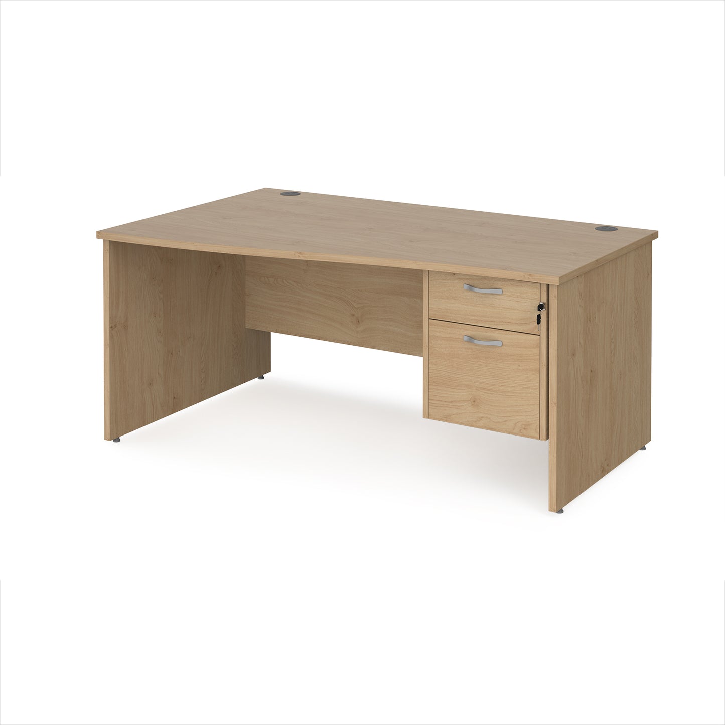 Maestro 25 panel end left hand wave desk with 2 drawer ped - MP16WLP2KO