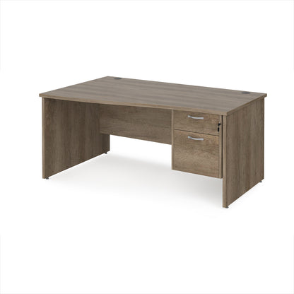 Maestro 25 panel end left hand wave desk with 2 drawer ped - MP16WLP2NO