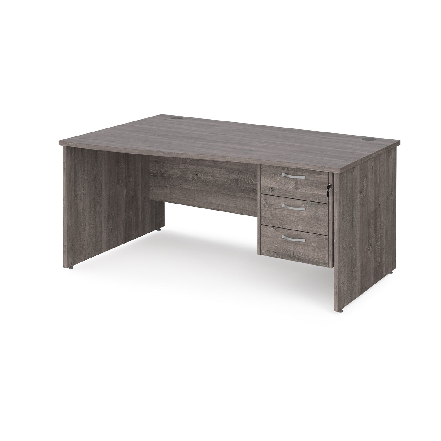 Maestro 25 panel end left hand wave desk with 3 drawer ped - MP16WLP3GO