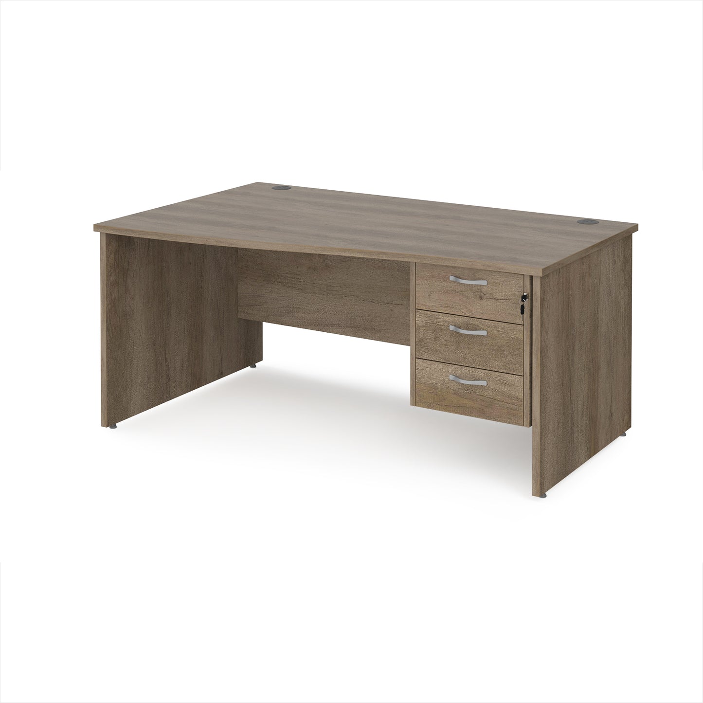 Maestro 25 panel end left hand wave desk with 3 drawer ped - MP16WLP3NO