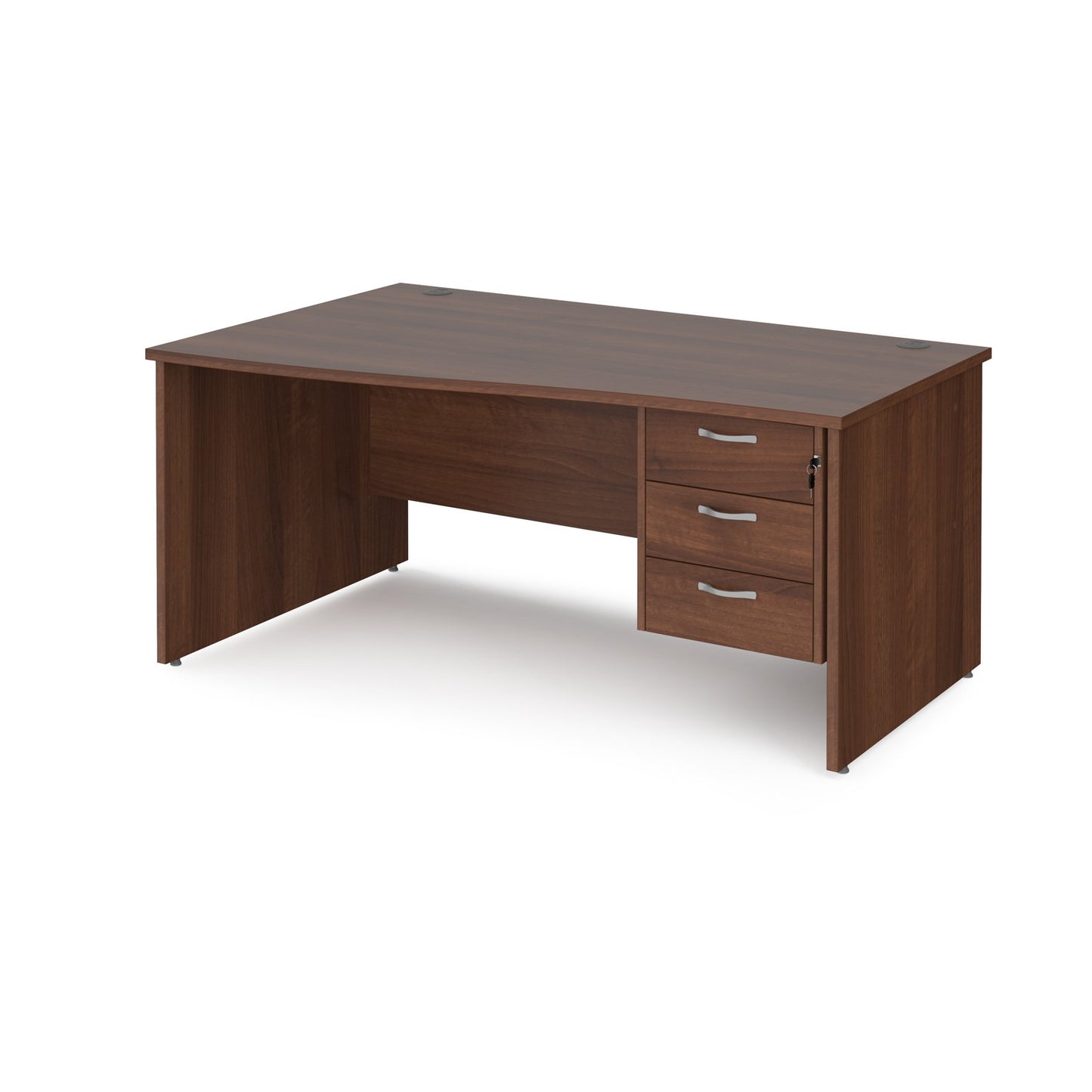 Maestro 25 panel end left hand wave desk with 3 drawer ped