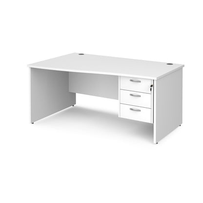 Maestro 25 panel end left hand wave desk with 3 drawer ped