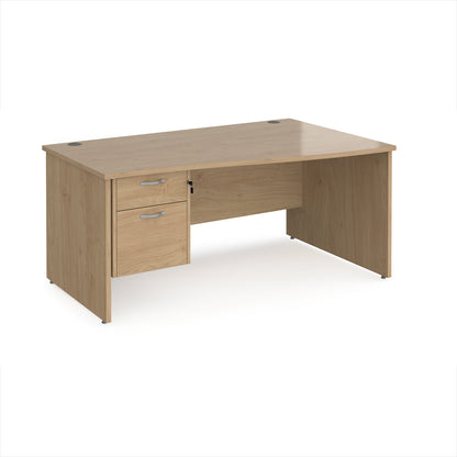 Maestro 25 panel end right hand wave desk with 2 drawer ped - MP16WRP2KO