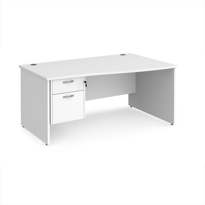 Maestro 25 panel end right hand wave desk with 2 drawer ped - MP16WRP2WH