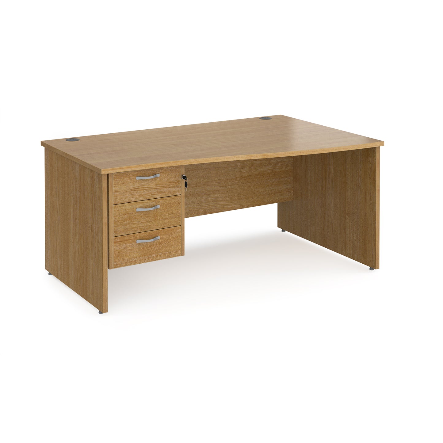 Maestro 25 panel end right hand wave desk with 3 drawer ped - MP16WRP3O