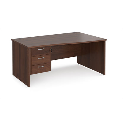 Maestro 25 panel end right hand wave desk with 3 drawer ped - MP16WRP3W