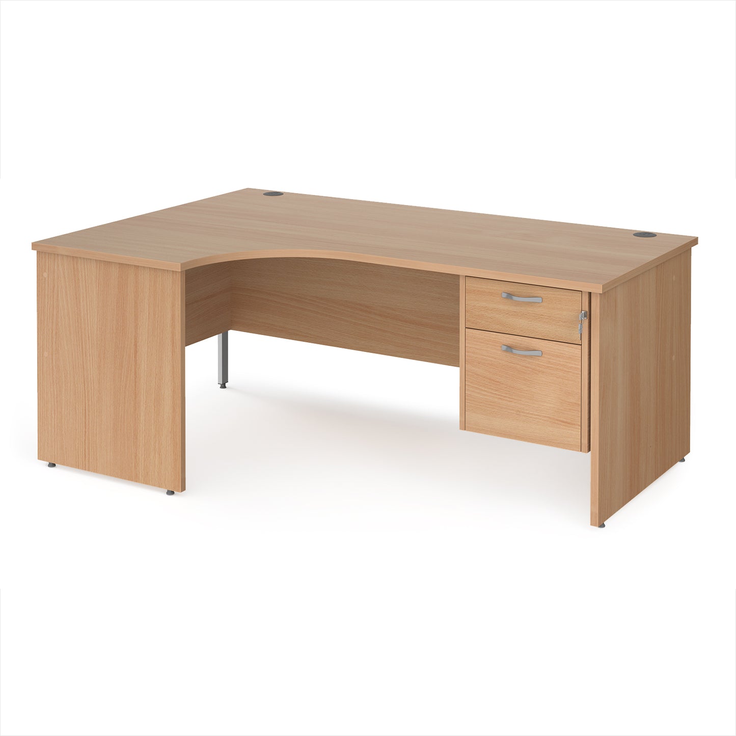 Maestro 25 panel end left hand ergonomic desk with 2 drawer ped - MP18ELP2B