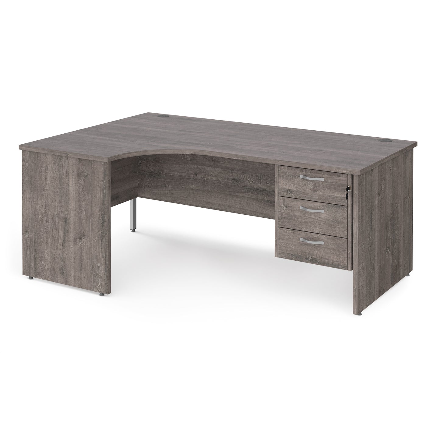 Maestro 25 panel end left hand ergonomic desk with 3 drawer ped - MP18ELP3GO