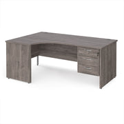 Maestro 25 panel end left hand ergonomic desk with 3 drawer ped