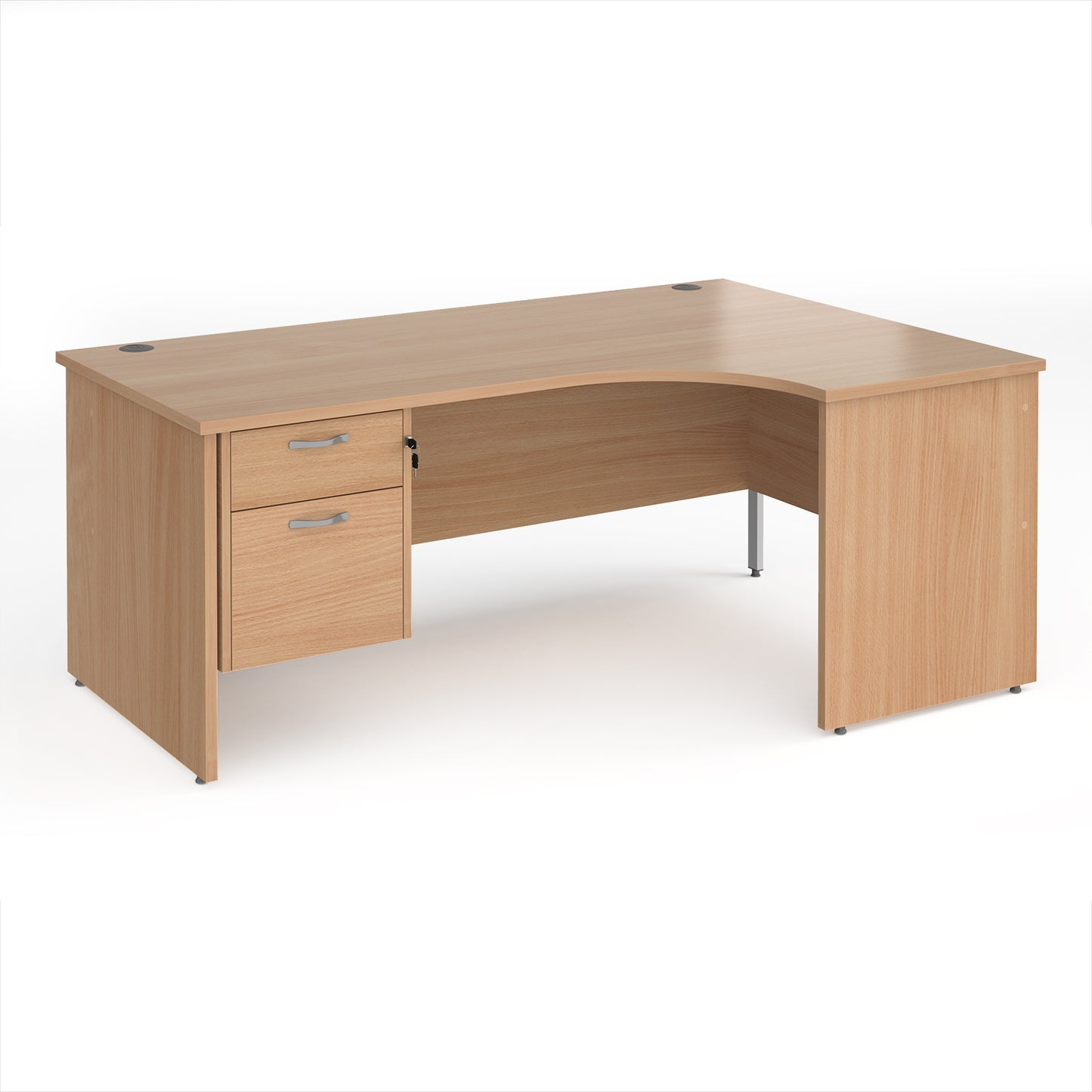 Maestro 25 panel end right hand ergonomic desk with 2 drawer ped - MP18ERP2B