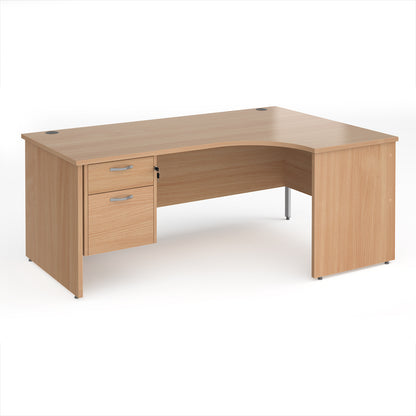 Maestro 25 panel end right hand ergonomic desk with 2 drawer ped - MP18ERP2B