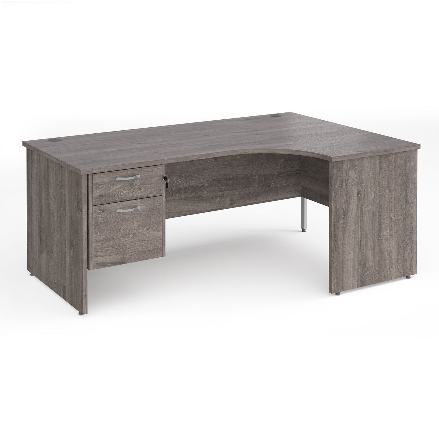 Maestro 25 panel end right hand ergonomic desk with 2 drawer ped - MP18ERP2GO