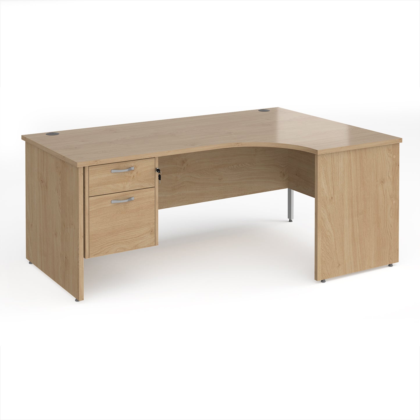 Maestro 25 panel end right hand ergonomic desk with 2 drawer ped - MP18ERP2KO