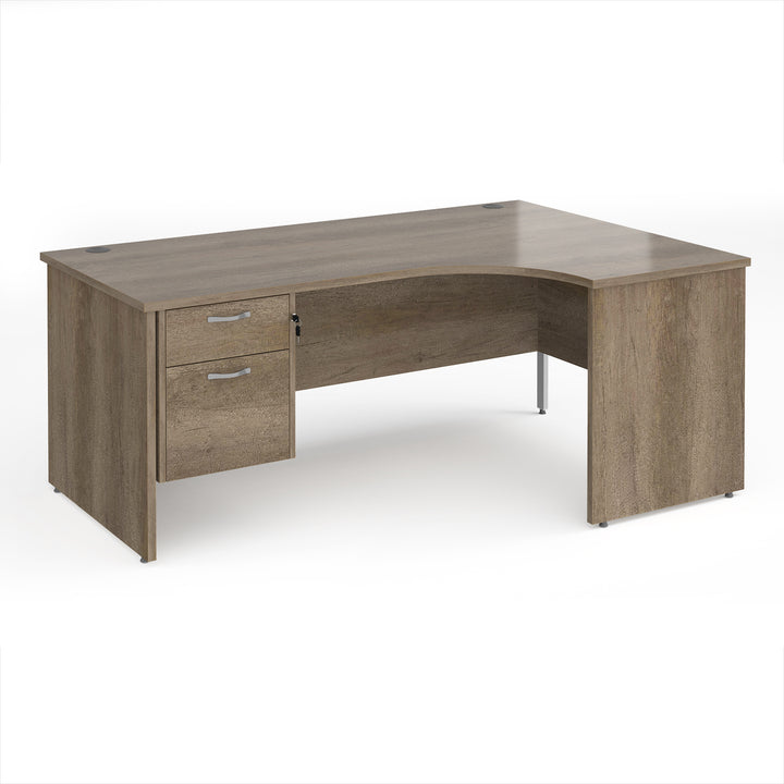 Maestro 25 panel end right hand ergonomic desk with 2 drawer ped