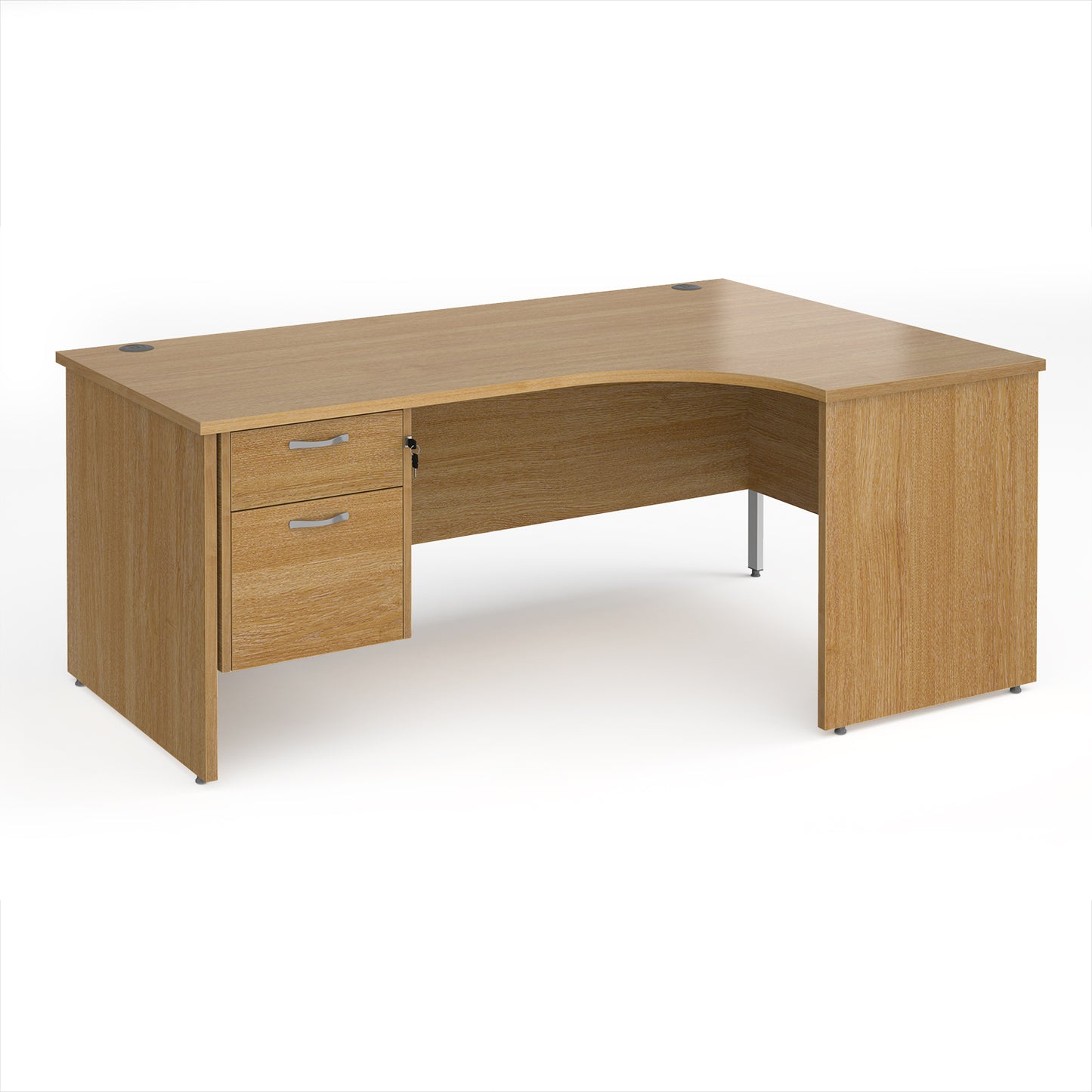 Maestro 25 panel end right hand ergonomic desk with 2 drawer ped - MP18ERP2O