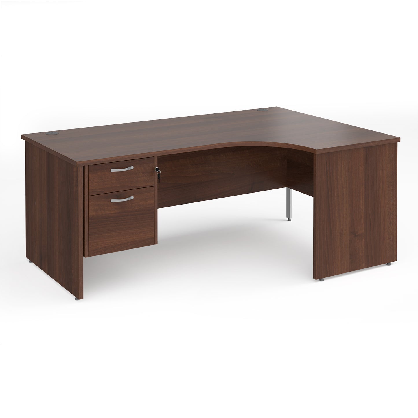 Maestro 25 panel end right hand ergonomic desk with 2 drawer ped - MP18ERP2W
