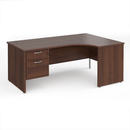 Maestro 25 panel end right hand ergonomic desk with 2 drawer ped - MP18ERP2W