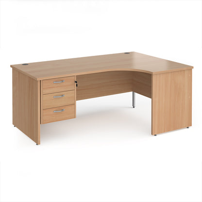 Maestro 25 panel end right hand ergonomic desk with 3 drawer ped - MP18ERP3B