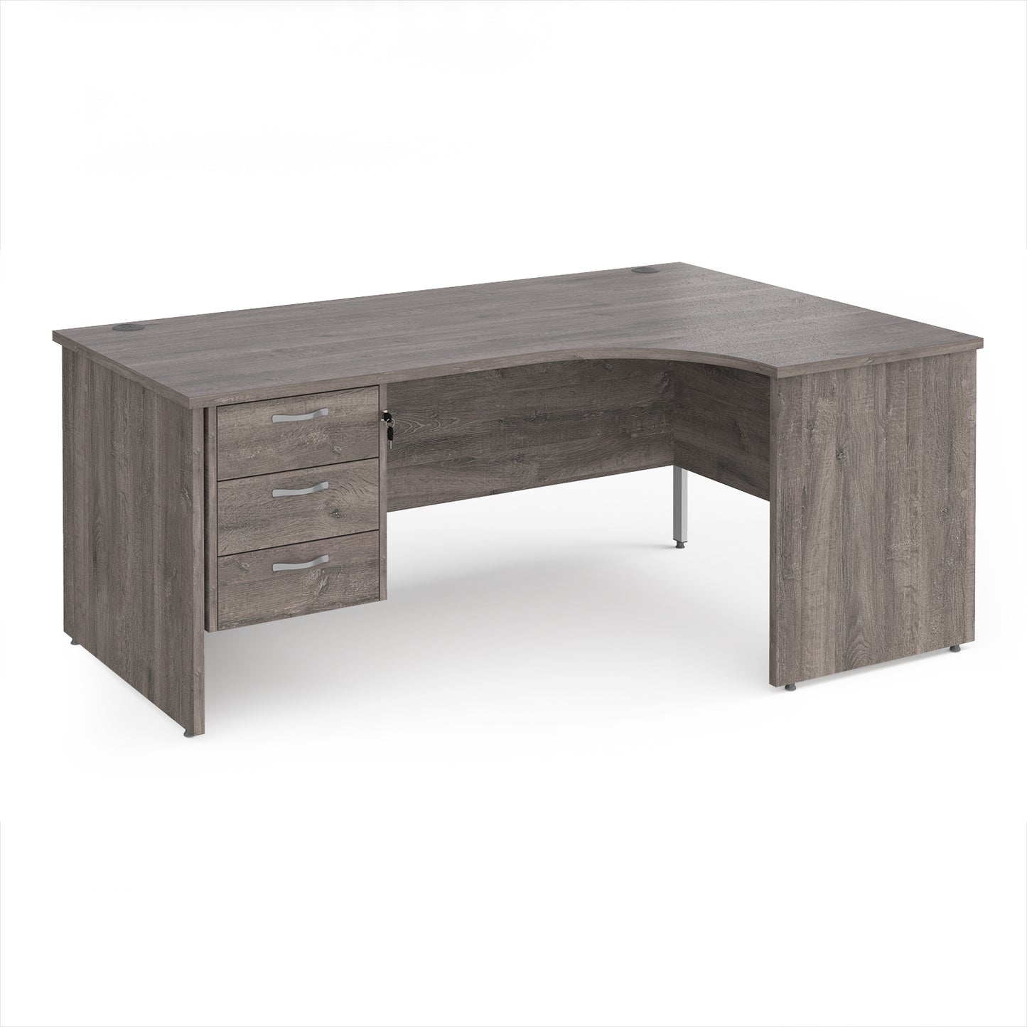 Maestro 25 panel end right hand ergonomic desk with 3 drawer ped - MP18ERP3GO
