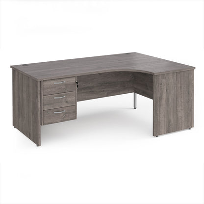 Maestro 25 panel end right hand ergonomic desk with 3 drawer ped - MP18ERP3GO