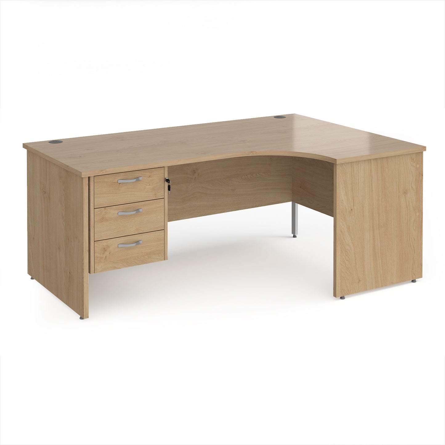Maestro 25 panel end right hand ergonomic desk with 3 drawer ped - MP18ERP3KO