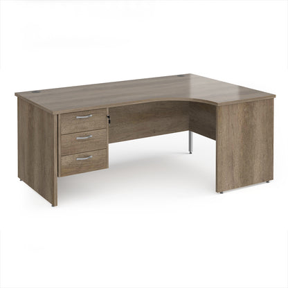 Maestro 25 panel end right hand ergonomic desk with 3 drawer ped - MP18ERP3NO