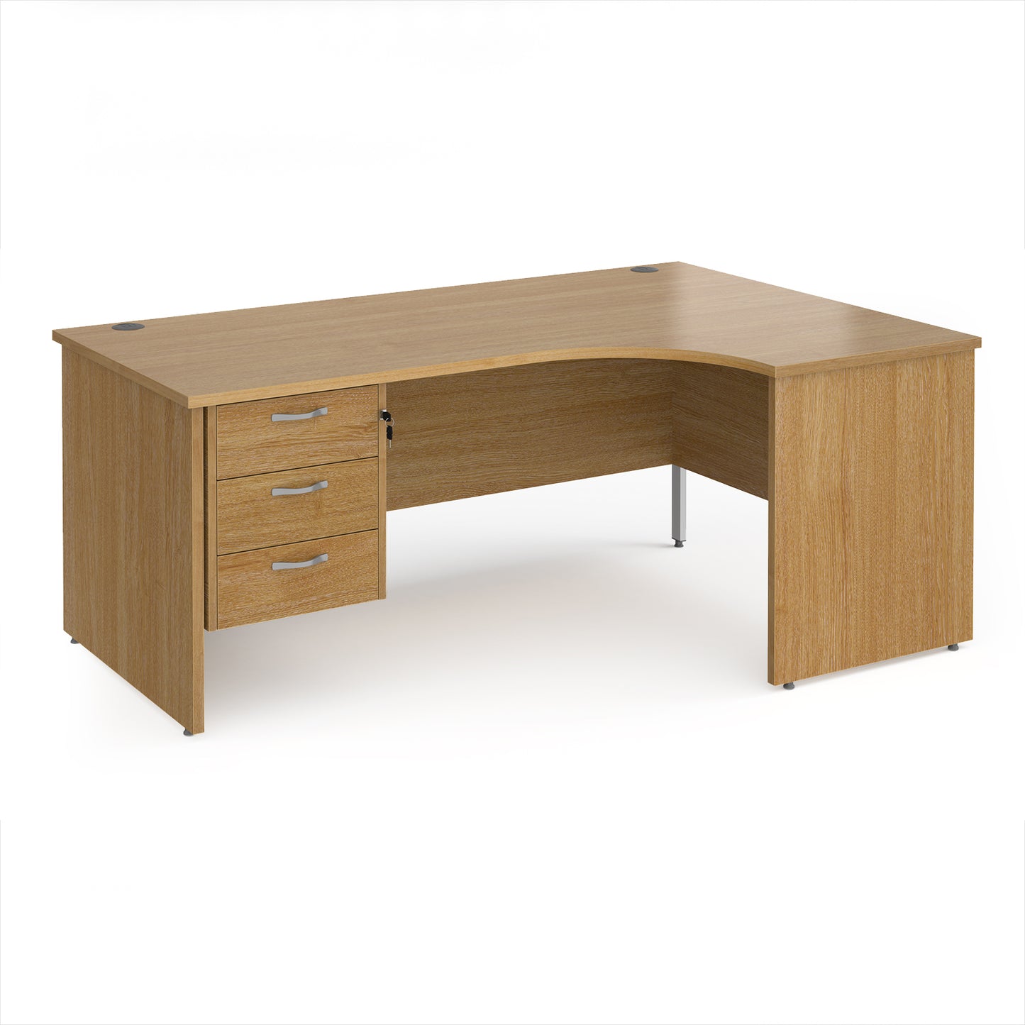 Maestro 25 panel end right hand ergonomic desk with 3 drawer ped - MP18ERP3O