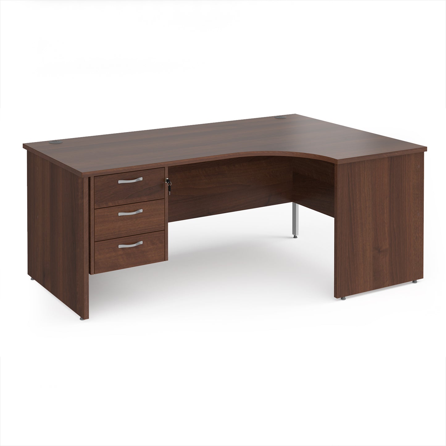 Maestro 25 panel end right hand ergonomic desk with 3 drawer ped - MP18ERP3W