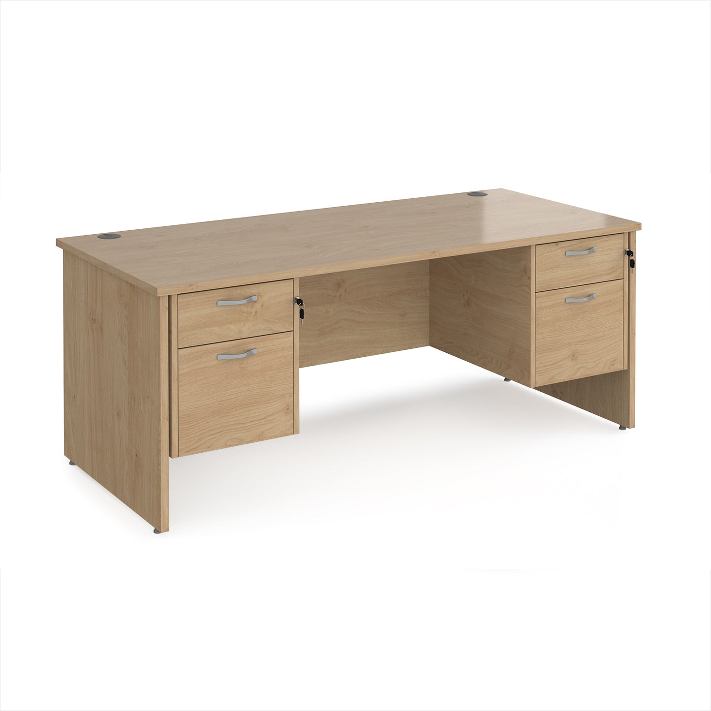 Maestro 25 panel end 800mm deep desk with 2 x 2 drawer peds - MP18P22KO