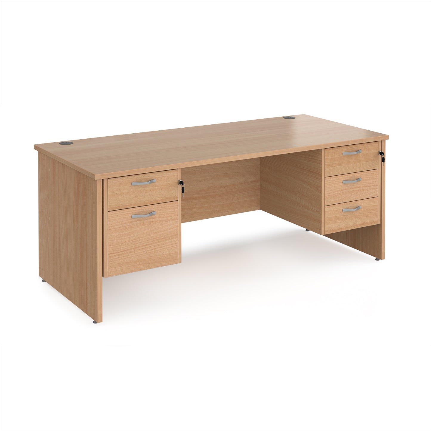 Maestro 25 panel end 800mm deep desk with 2 & 3 drawer peds - MP18P23B