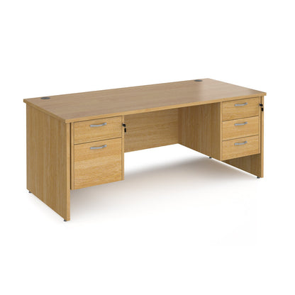 Maestro 25 panel end 800mm deep desk with 2 & 3 drawer peds