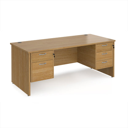 Maestro 25 panel end 800mm deep desk with 2 & 3 drawer peds - MP18P23O