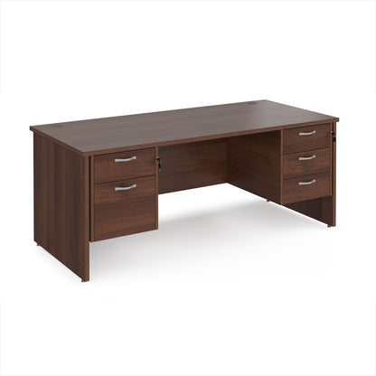 Maestro 25 panel end 800mm deep desk with 2 & 3 drawer peds - MP18P23W