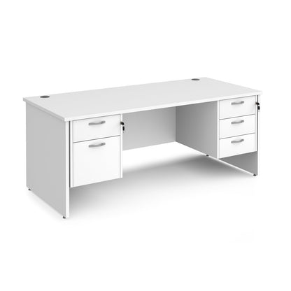 Maestro 25 panel end 800mm deep desk with 2 & 3 drawer peds