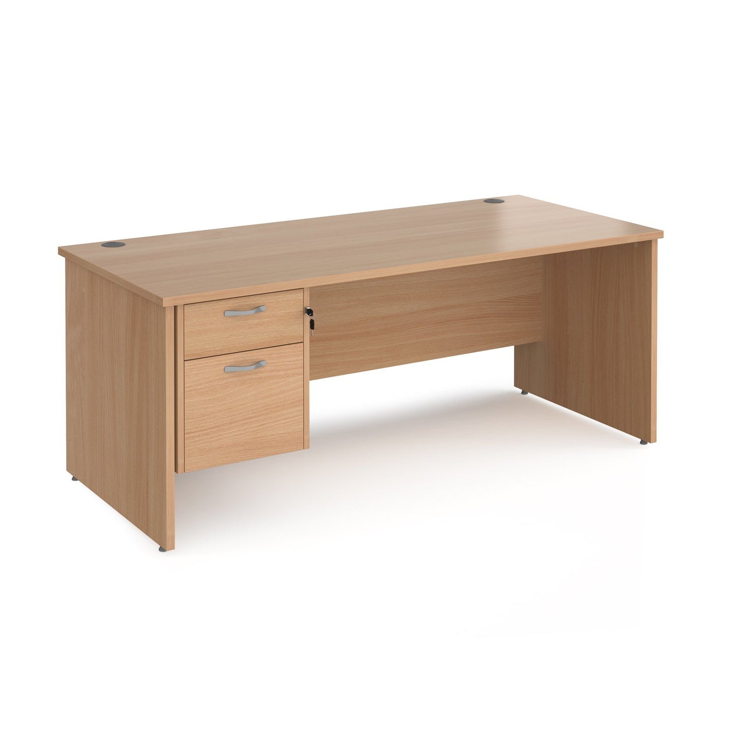 Maestro 25 panel end 800mm deep desk with 2 drawer ped