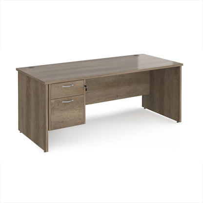 Maestro 25 panel end 800mm deep desk with 2 drawer ped - MP18P2NO