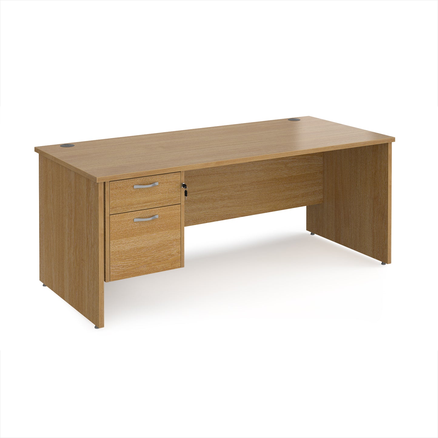 Maestro 25 panel end 800mm deep desk with 2 drawer ped - MP18P2O