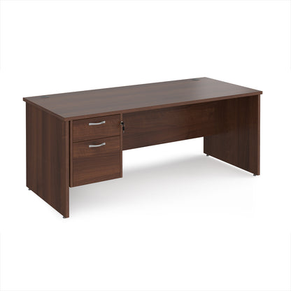 Maestro 25 panel end 800mm deep desk with 2 drawer ped - MP18P2W
