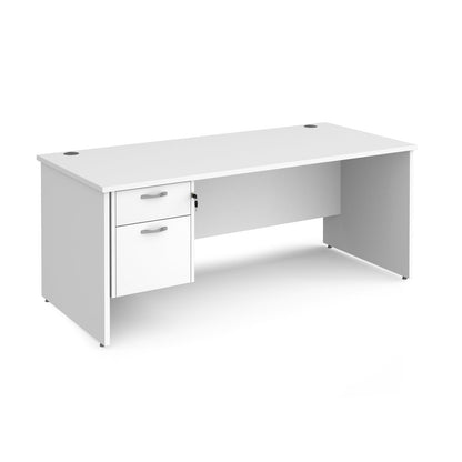 Maestro 25 panel end 800mm deep desk with 2 drawer ped