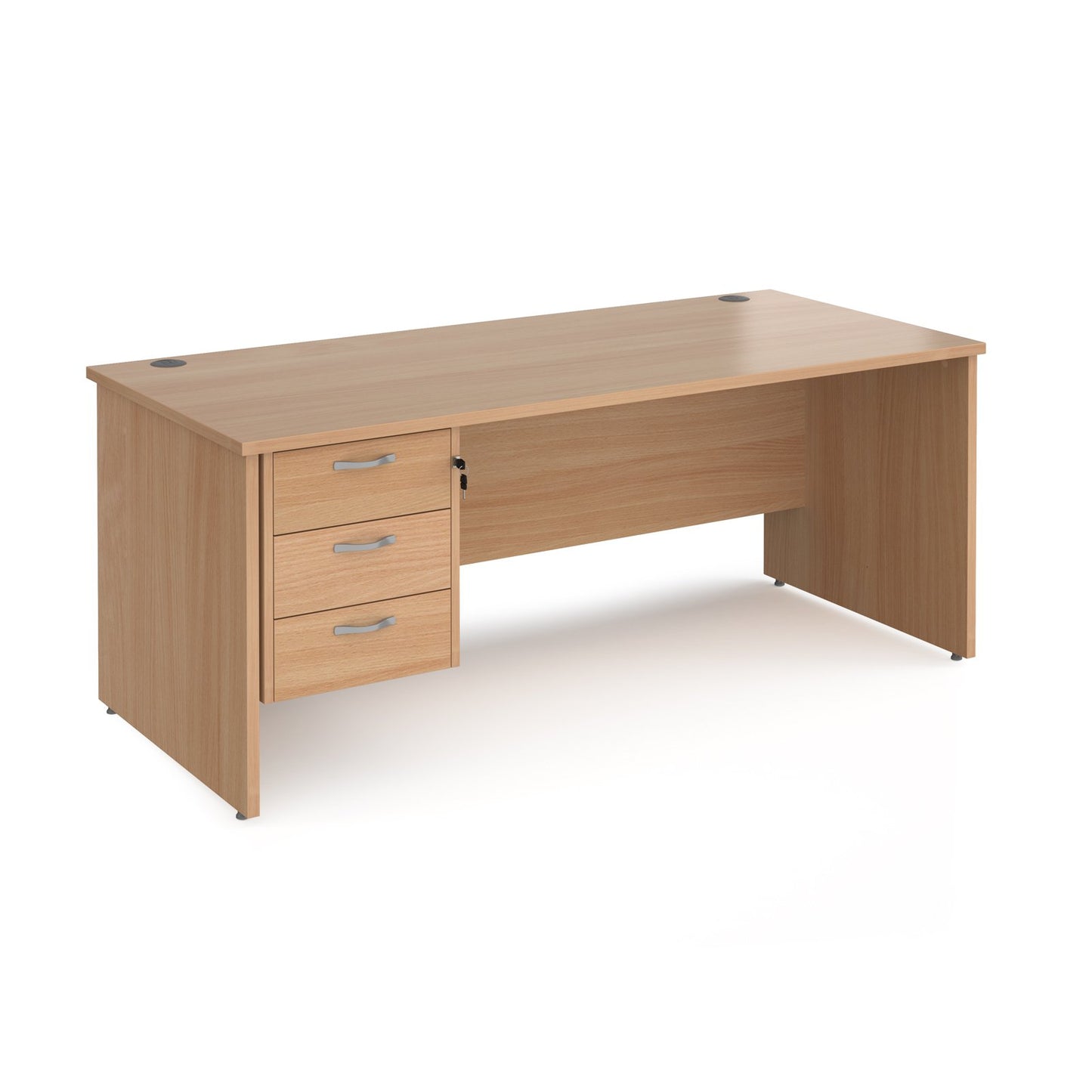 Maestro 25 panel end 800mm deep desk with 3 drawer ped