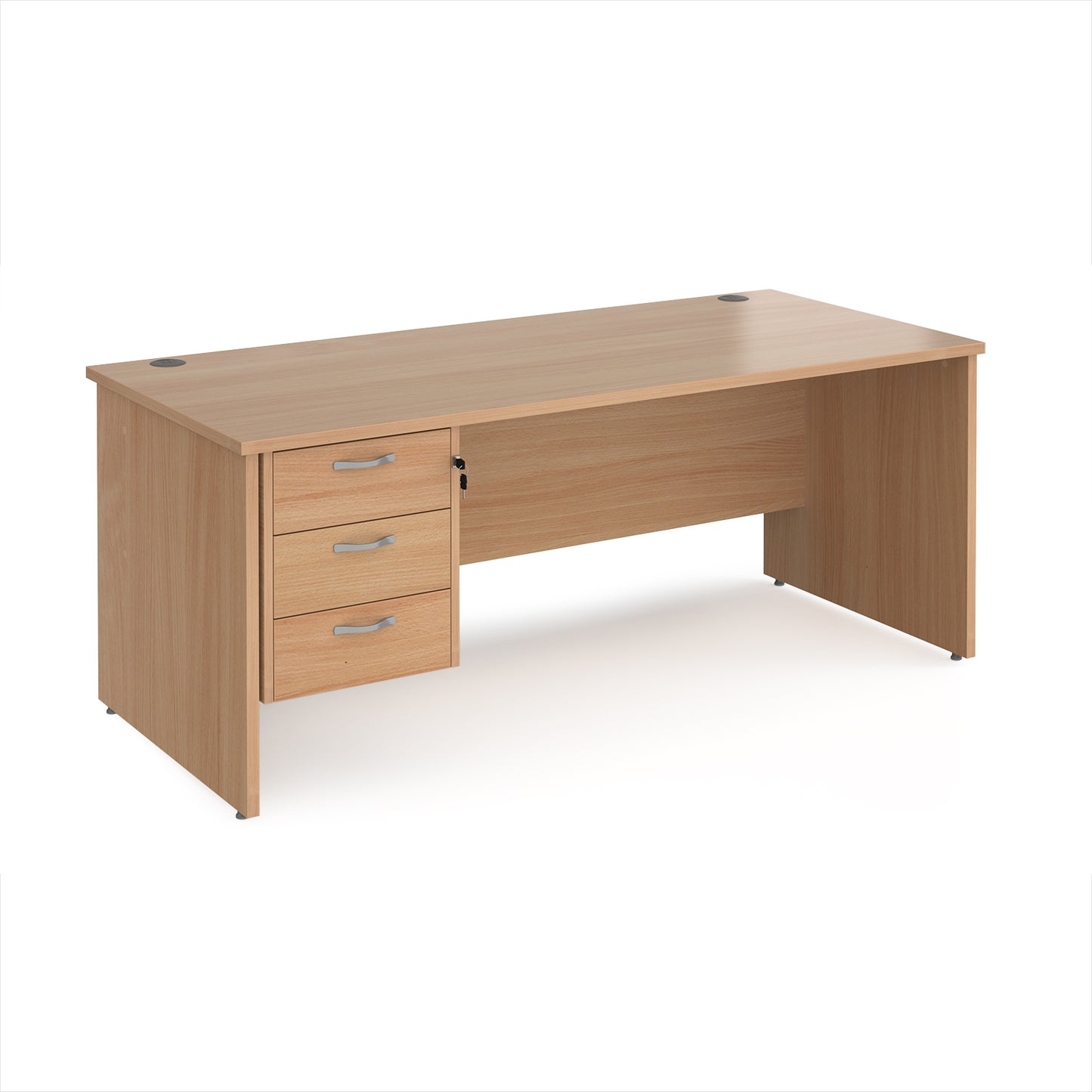 Maestro 25 panel end 800mm deep desk with 3 drawer ped - MP18P3B