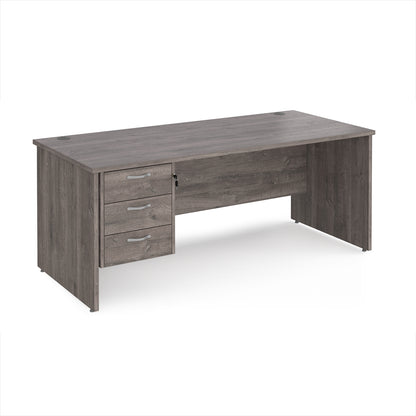 Maestro 25 panel end 800mm deep desk with 3 drawer ped - MP18P3GO