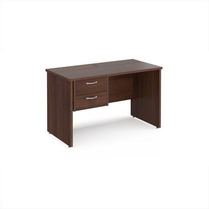 Maestro 25 panel end 600mm deep desk with 2 drawer ped - MP612P2W